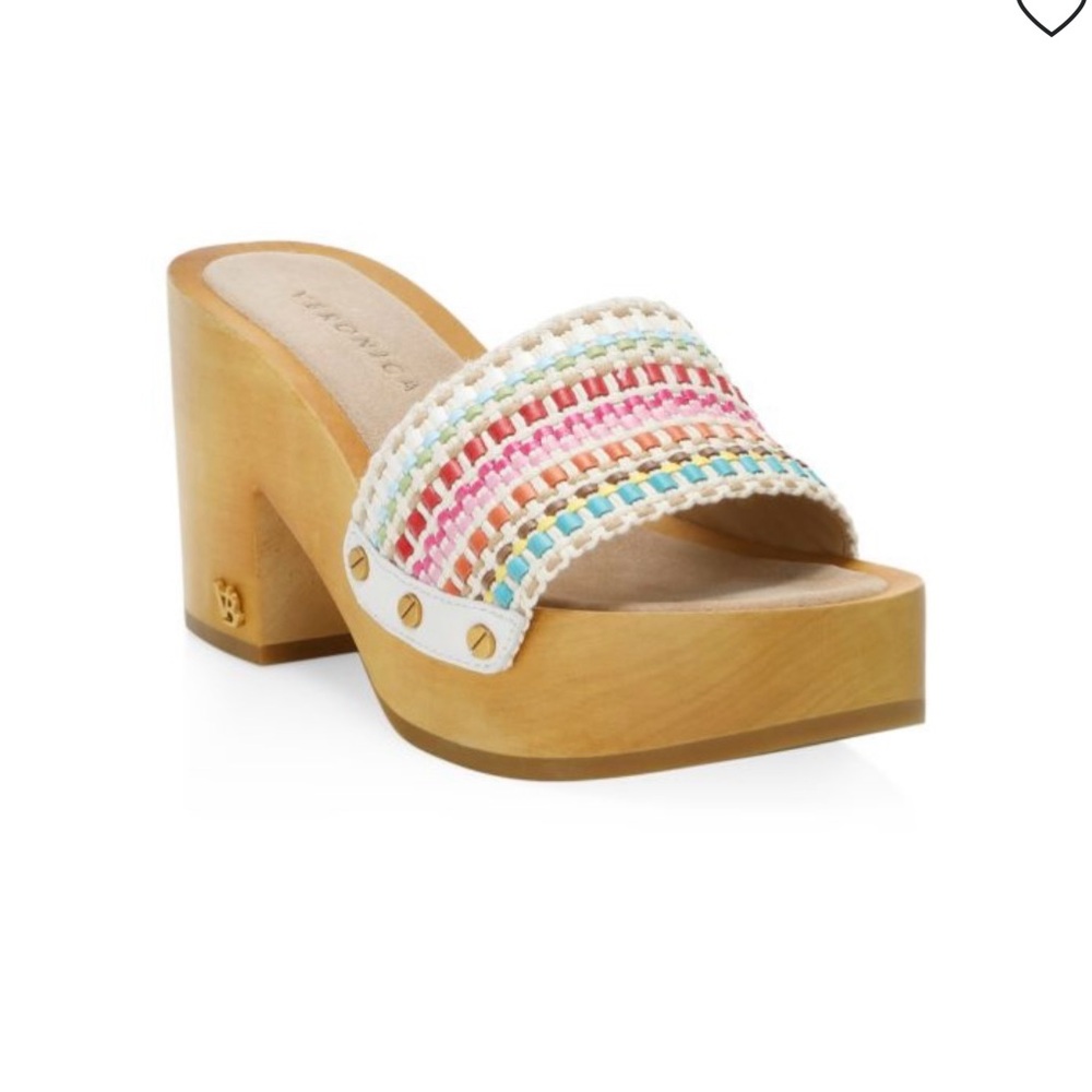 Veronica Beard 8-1/2 HannaLee Colorful Woven Clog Mules - Picture 15 of 16